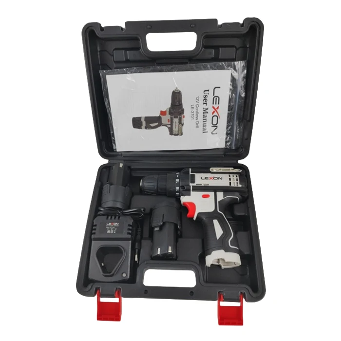 دریل شارژِی 12 ولت 2 باتری LEXON مدل LE-3701